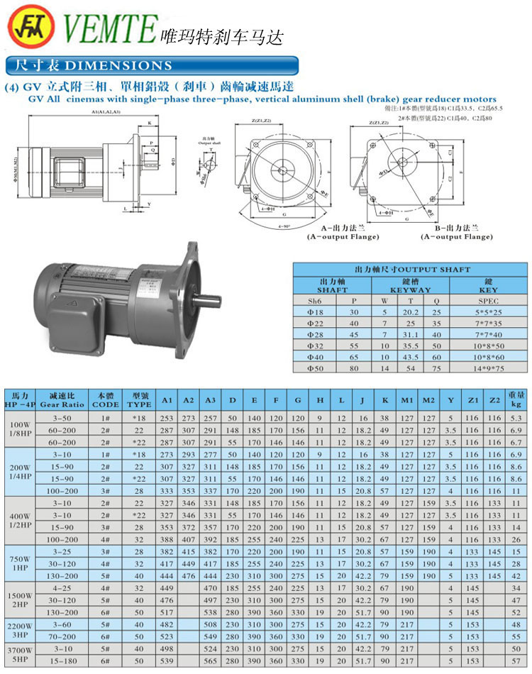 GV立式三項(xiàng)，單項(xiàng)齒輪減速馬達(dá)